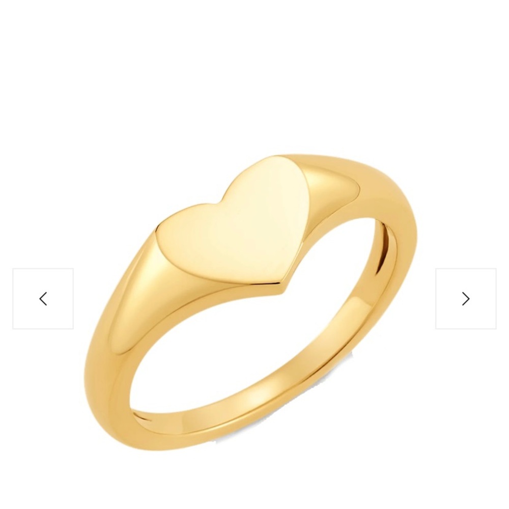 Heart Signet Ring 14k Yellow Gold Size 8